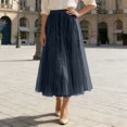 thumbnail image 2 of YUEHUA Skirts for Women Midi Long Length Dressy Casual Trendy Summer Tulle A-Line Floral High Waist Skirt, 2 of 6