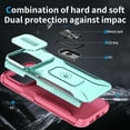 thumbnail image 3 of Allytech Rugged Case for iPhone XS/X with 360° Rotating Kickstand, [Military Grade Protection] Heavy Duty Case with Slide Camera Cover, Shockproof Case Support Magnetic Car Mount - Mint, 3 of 8