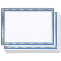 Best Paper Greetings Award Certificate Paper - 50 Pack, 8.5 x 11 In, White with Gold & Blue Border - Printable Certificate Paper - Cardstock Award for Diploma Achievement