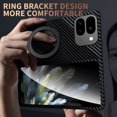 thumbnail image 6 of Carbon Fibre PC Case for Google Pixel 9 Pro Fold,Magnetic Compatible with MagSafe Case 360° Rotatable Ring Stand Ultra Slim Protective Cover for Google Pixel 9 Pro Fold,Black+Red, 6 of 8