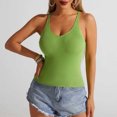 thumbnail image 5 of BLVB Women Spaghetti Strap Scoop Neck Ribbed Tank Tops Slim Fitted Camisole Basic Sleeveless Layering Shirts, 5 of 7