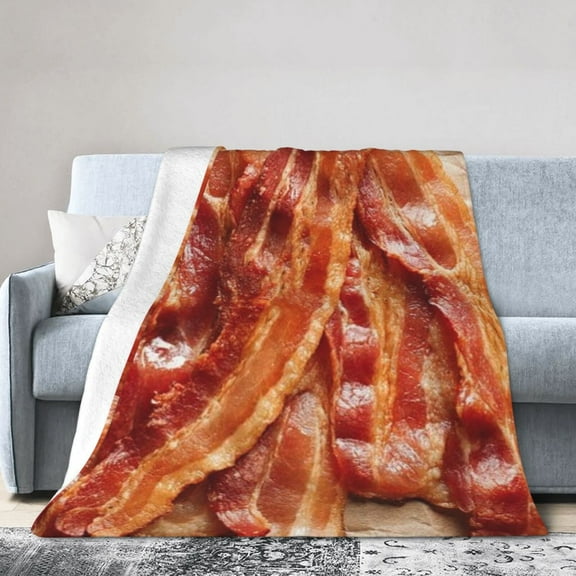 Wijzvio Bacon Throw Blanket Soft Fuzzy Fleece Blanket For Couch Bed Living Room Decoration 40"X30"
