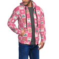 thumbnail image 2 of Naloa Pink Christmas Cheer Men’s Hoodies, Zip up Hoodie, Sweatshirts,Hoodies for Men Sizes S-3XL-3X-Large, 2 of 5