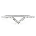 thumbnail image 3 of Dazzlingrock Collection Round White Diamond Wedding Stackable Guard V Chevron Band for Women (0.10 ct, Color I-J, Clarity I2-I3) in 14K White Gold, Size 7.5, 3 of 5