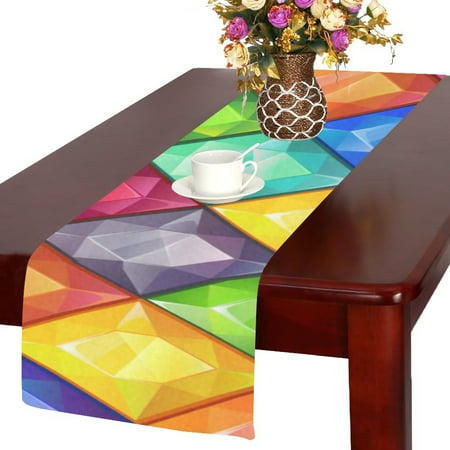 

MKHERT Rhombus Shape Diamonds Table Runner for Office Kitchen Dining Wedding Party Home Decor 14x72 inch
