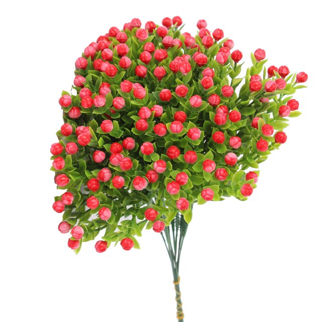 Bearachild 10x Agregue belleza y elegancia al hogar con flores artificiales Flores de bajo mantenimiento Decoración del hogar Flores falsas Decoración del hogar rojo 1