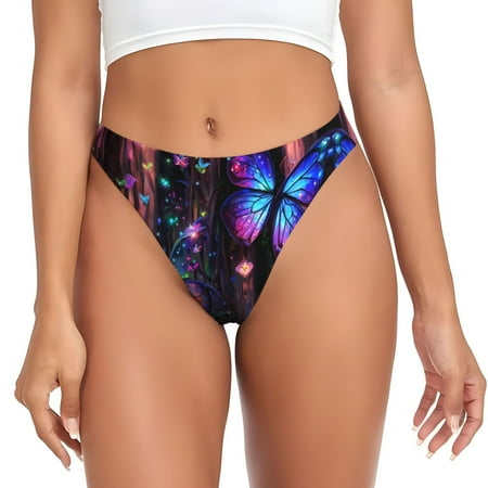 Thongs for Women - Colorful Butterfly Dream No Show Seamless Womens Thongs Underwear  Breathable G String Thongs for Women  Ladies Stretch Low Rise Thong Bikini Panties Briefs