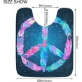 thumbnail image 6 of GZHJMY Peace Sign Made of Colored Bird Feather Bath Mat for Bathroom Shower U Shape Toilet Rugs Contour Carpet Set, Fluffy Absorbent & Machine Washable, 2 Piece Carpet Runner, 6 of 7