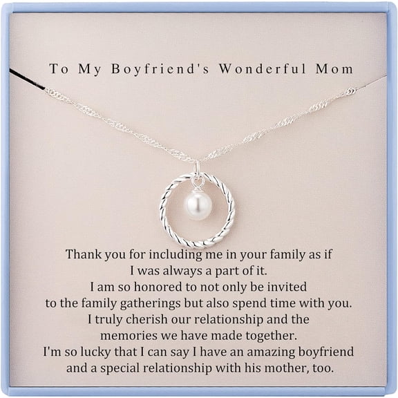 To My Boyfriend's Mom Necklace Sterling Silver Necklace Gifts for Boyfriends Mom Mothers Day Gifts[h493]