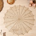 thumbnail image 4 of 15 Inch Halloween Round Placemat, Hollow Out Decorative Table Mat, Beige Spider Web Style Table Centerpiece for Halloween Dinner Party, Kitchen Dining Table, Bar, Cafe and Holiday Home Decor, 4 of 8
