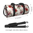thumbnail image 4 of Xecao Rose Flowers print Round Travel Duffel Bag is a foldable gym bag with an inner pocket, perfect for travel sports, 4 of 8