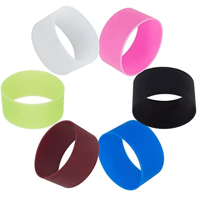 6 Colors Silicone Bands for Sublimation Tumbler Reusable Cup Sleeve Nonslip  Heat Resistant Rubber Bands Paper Holder Ring Elastic Bands for Thermoses