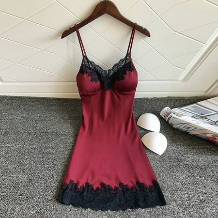 

Fancy Women Ladies Lingerie Sleepwear Dress Nightwear Nightdress Clothes Wine Red M