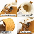 thumbnail image 5 of Infant Baby Girls Boys Booties Winter Newborn Warm Fur Lining Non-slip Soft Rubber Sole Newborn First Toddler Boots., 5 of 6