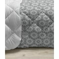 thumbnail image 3 of Abstract Down Alternative Comforter, Intertwined Belts with Buckles Symbols Print on Plaid Checkered Backdrop, Microfiber Quilt for All Season, 5 Sizes, White and Grey Pink, by Ambesonne, 3 of 3