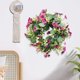 thumbnail image 5 of Corona floral artificial de eucalipto verde y margaritas para puerta principal. Anillo de flores artificiales para decoración de paredes interiores y exteriores. Corona decorativa colgante, 5 of 6