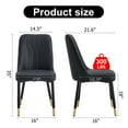 thumbnail image 5 of Noble House 35" Modern Dining Chairs, Thick Padded PU Leather Seat & Back Side Chairs, Metal Legs, Black, Set of 4, 5 of 9