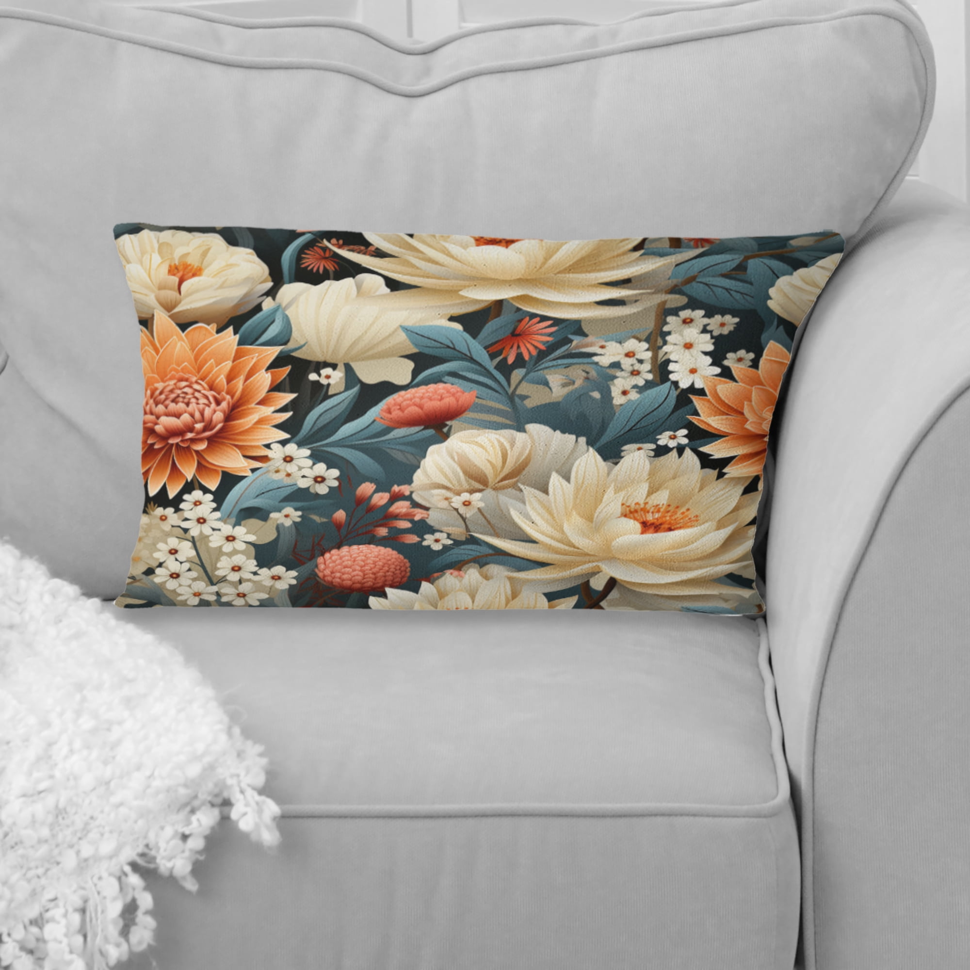 Blue floral pillows hotsell
