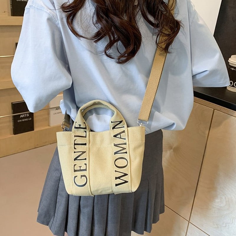 Gentlewoman® Tote Bag for Women, Canvas Crossbody Tote Bags with Magnetic buckle Casual Canvas Shoulder Bags for Work School and Travel，Khaki