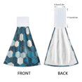thumbnail image 3 of Yayeee Kitchen Hanging Hand Towels Set of 2 with Loop Bathroom Absorbent Tie Towel, Dark Blue Hexagon Patterns, 3 of 7