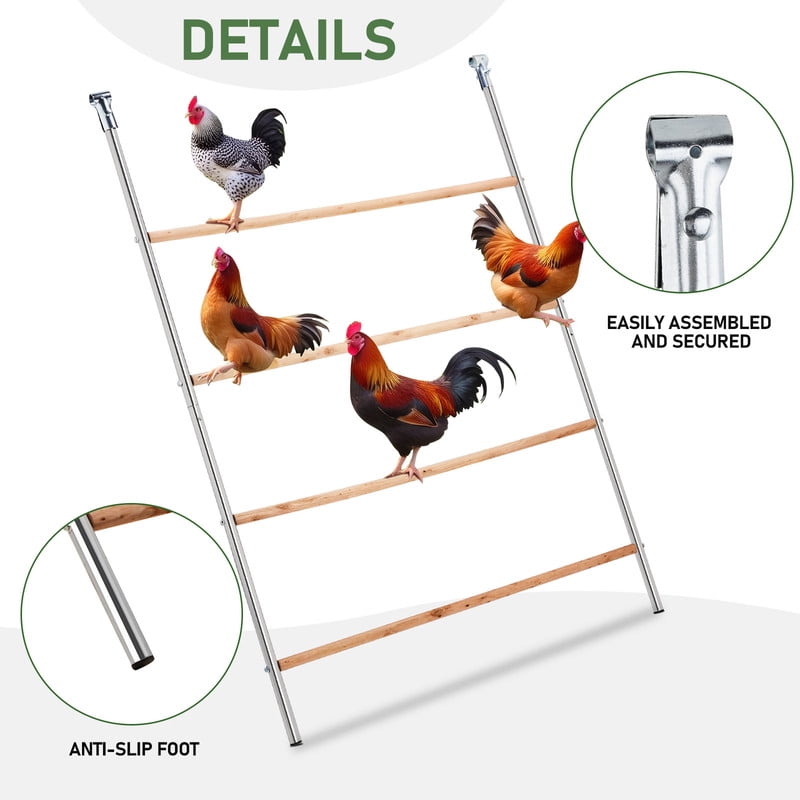 Large Chicken Roosting Perch, Perfect for Backyard Poultry, Chicken Roosting Bar for Coop, Easy to Assemble&Clean, Farm Chicken Toys, Poultry coop Accessories(56" L x 41" W)
