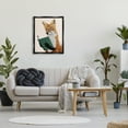 thumbnail image 3 of Stupell Industries Wild Fox Reading Book Animals & Insects Painting Black Floater Framed Canvas Art Print Wall Art, 25 x 31, 3 of 10