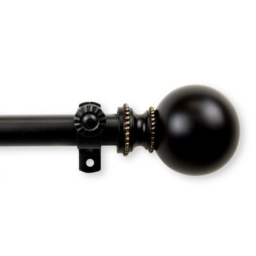 Contemporary Home Living 54" Black Solid Contemporary Lex Single Curtain Rod