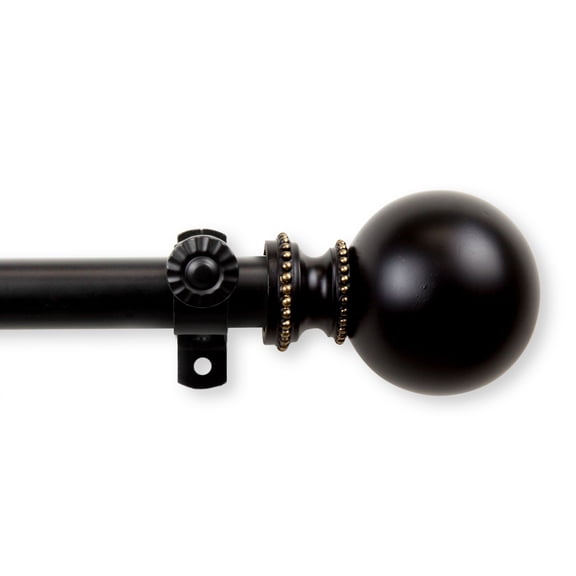 Contemporary Home Living 90" Black Solid Contemporary Lex Single Curtain Rod