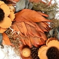 thumbnail image 2 of Northlight Shaved Wood Sunflowers and Wheat Small Artificial Fall Harvest Wreath - 12" - Unlit, 2 of 7