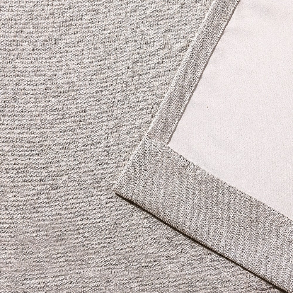 Exclusive Home Vesta Heavyweight Textured Linen Room Darkening Blackout Grommet Top Curtain Panel Pair, 52"x84", Sand
