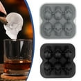 thumbnail image 4 of Ice Mold Happydeer Skull Ice Cube Mold 6-Cavity Silicone Ice Tray for Whiskey Cocktails (Black), 4 of 12