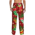 thumbnail image 3 of Picia X-mas and New Year Mens Soft Woven Cotton Elastic Waistband Sleep Pajama Pant Lounge Sleep Pant With Pockets And Drawstring-X-Large, 3 of 9