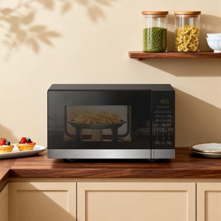MAINSTAYS 0.9 CU FT 3-IN-1 AIR FRY CONVECTION MICROWAVE OVEN, 900 WATTS