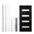 thumbnail image 2 of 36 x 80 Fiberglass Entry Door with Brickmould, Frosted Glass - Contemporary Style for Home's Front Entrance, Left Hand Inswing, Black Finished Knock-Down Fiberglass Door with 6-9/16 White Vinyl Frame, 2 of 5