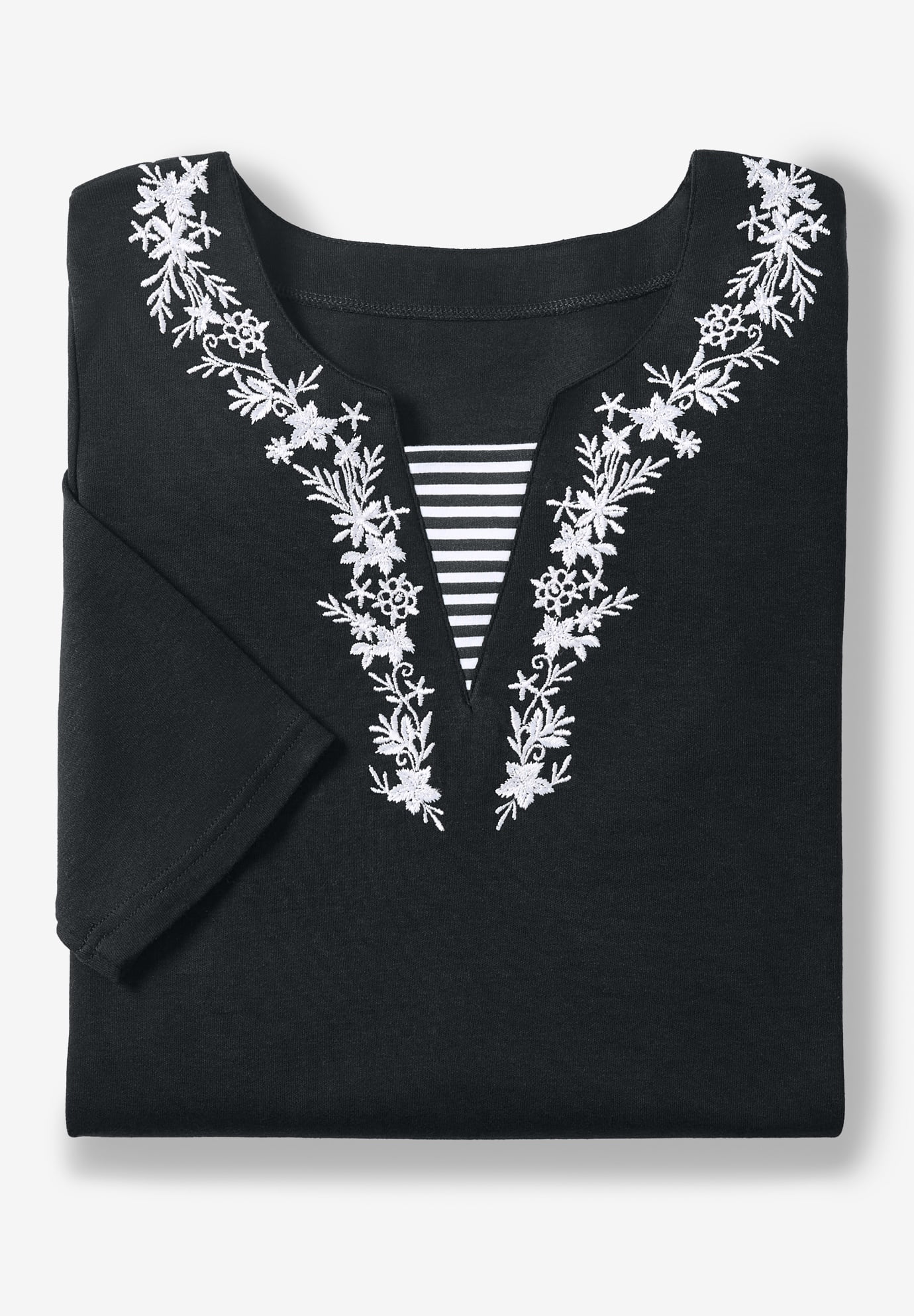 Plus Size 7-Day Embroidered Layered-Look Tunic - image 2