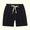 thumbnail image 4 of Toddler Little Boys Girls Solid Cotton Linen Elastic Waist Bottom Shorts Summer Knee Length Casual Harem Pants, 4 of 4