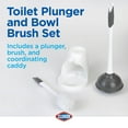 thumbnail image 2 of Clorox Toilet Plunger And Bowl Brush Combo Set With Caddy, White/Gray, 2 of 3