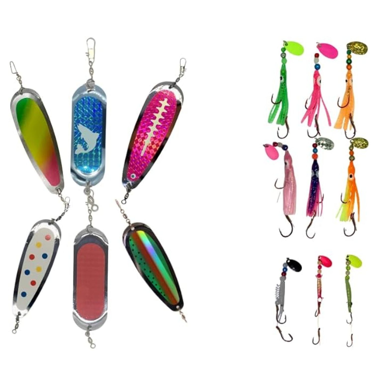 Ultimate Kokanee Dodger Collection – Multi-Color Plated Steel Dodgers, Hoochies & Fishing Lures – Versatile Design for Freshwater & Saltwater Salmon Fishing – Various Sizes & Styles