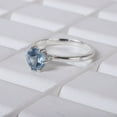 thumbnail image 3 of Aquamarine Round cut gemstone engagement ring 925 sterling silver ring, birthday gift for her, 3 of 5
