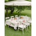 thumbnail image 3 of Outdoor Tablecloth with Umbrella Hole and Zipper, Pink Spring Floral Rectangle Table Cloth 52x70 Inch Waterproof Tablecloth, Flowers Elegant Pastoral Botanical Picnic Table Cover for Patio Camping, 3 of 7