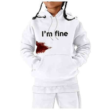 

Hoodies For Teen Girls Winter Fashion Festival Printed Solid Color Hoodless Long Sleeved Hooded Hoodies For Boys