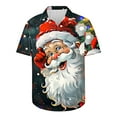 thumbnail image 5 of Aobny Santa Going Out Tops Short Sleeve Collared Oversized Button-Up Shirts Christmas Men Workout Shirts for Men,XXL, 5 of 5