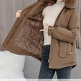thumbnail image 5 of YUNAFFT Thermal Waist Belted Hooded Parka with Faux Fur Trim Cozy Winter Jacket for Women, 5 of 7