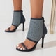 thumbnail image 1 of Zapatos de Mujer Sandalias con Cremallera en la Espalda Súper Tacón Alto Peep Toe Retro Casual Stilettos Wmkox8yii hfjk4167, 1 of 9