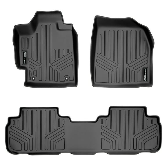SMARTLINER 2 Rows Custom Fit Floor Liners Compatible with 2008 - 2013 Toyota Highlander (Hybrid)