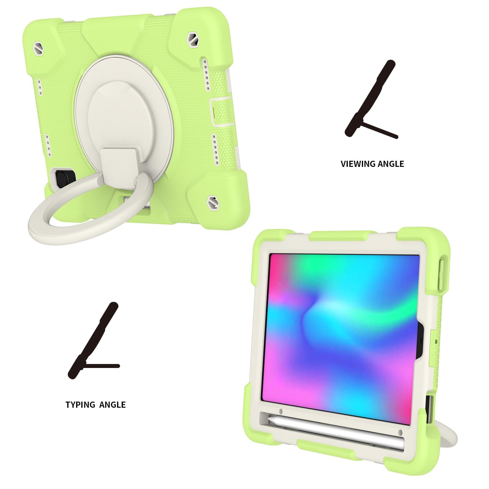 Allytech iPad mini 6th Gen Case Kids, Shoulder Strap Kickstand Heavy Duty Shockproof Handle Hybrid PC TPU Rugged Protective Pencil Holder Case Cover for Apple iPad mini 6 8.3" 2021 -Matchagreen