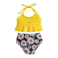 thumbnail image 2 of ASFGIMUJ Toddler Swimsuit Girl Summer Flower Flower Prints Swimwear Bikini Toddler Girl Bathing Suit,2 Piece,Size 3-4Y, 2 of 6