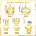 thumbnail image 3 of cridoz Gold Crowns for CI30&nbsp;Flower Bouquets, Flower Bouquet Accessories Including 4 Pcs Cake Crown Topper, 12 Pcs Butterfly Decorations and 50 Pcs Flower Pins for Birthday Wedding Baby Shower, 3 of 3
