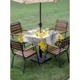 thumbnail image 4 of Outdoor Tablecloth with Umbrella Hole for Patio/Picnic/Party/Camping, Yellow Leaves Waterproof Table Cloth Square Cover Washable, Willow Leaf Country Botanical Branches (54"x 54"), 4 of 8