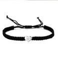 thumbnail image 1 of Nvzi Pulsera de cuerda de corazón con inicial para adolescentes, pulsera trenzada de cuerda hecha a mano, joyería minimalista, pulsera de pareja a juego, 1 of 5